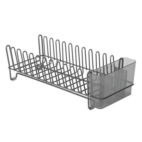 Mdesign Steel Compact Modern Dish Drying Rack With Cutlery Tray